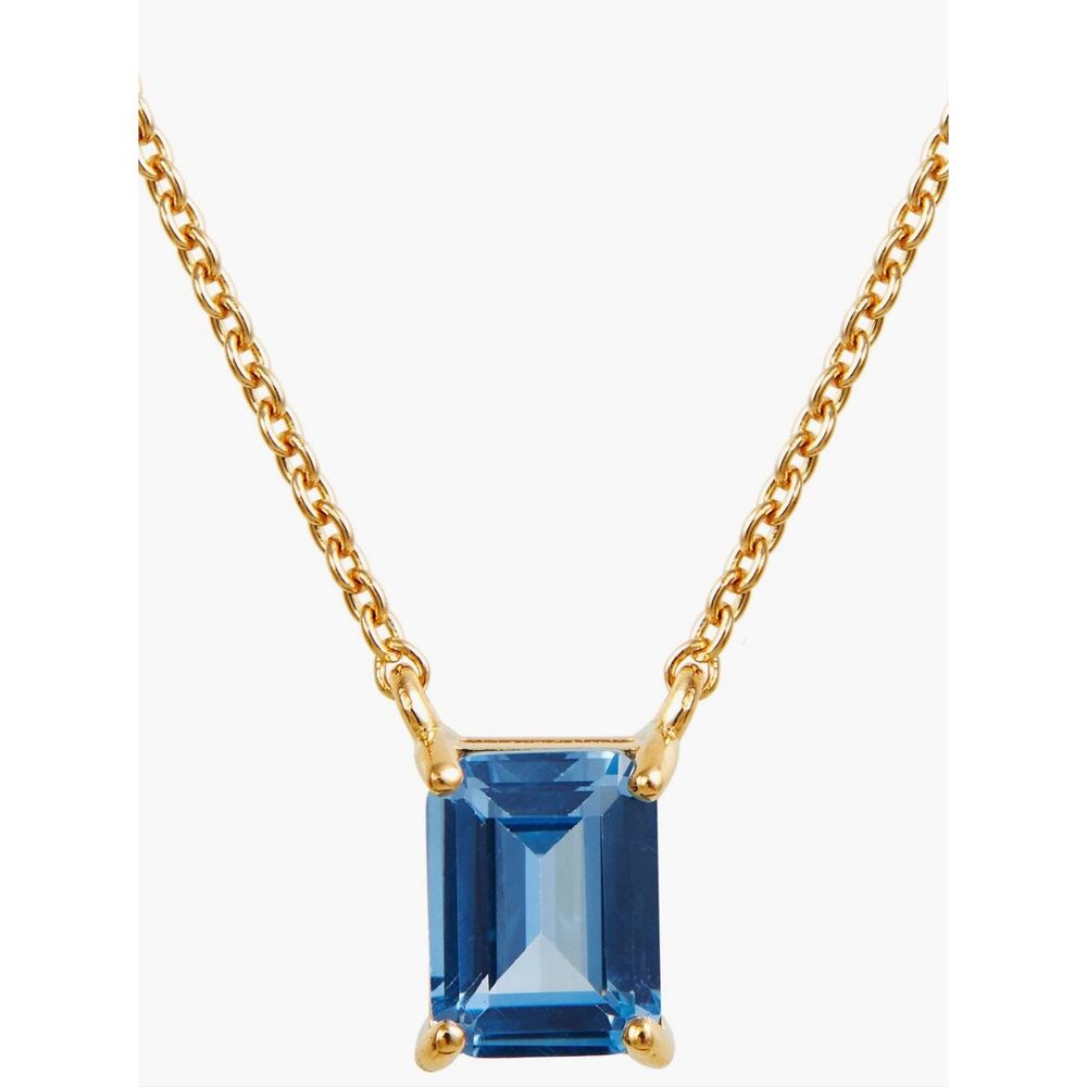 SAVVY CIE JEWELS Bright blue Emerald Cut CZ  Necklace